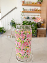 20oz Mauve Blooms Glass