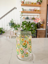 16oz Sunflowers Glass