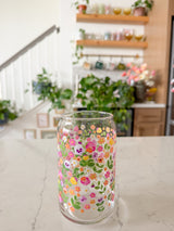 16oz Pansy Glass