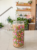 20oz Pansy Glass