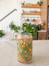 16oz Sunflowers Glass