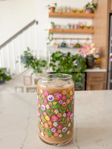 16oz Pansy Glass