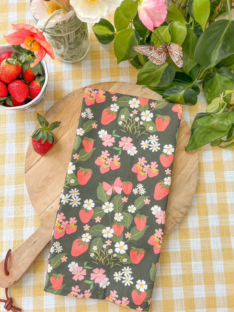 Strawberry Patch Tea Towel