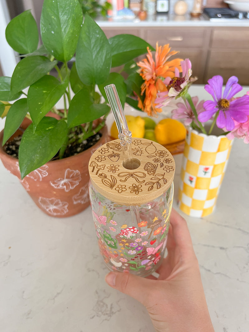 Garden Engraved Bamboo Lid