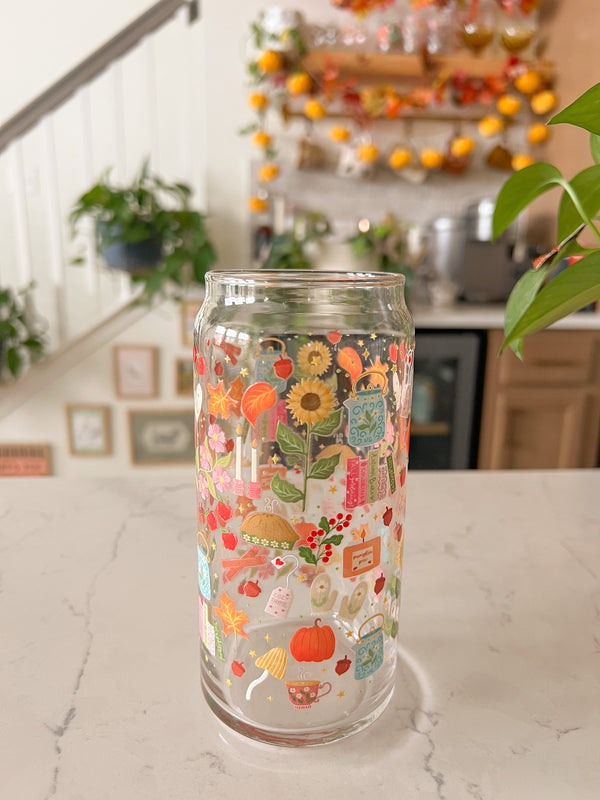 PREORDER 20oz Cozy Fall Cottage Glass