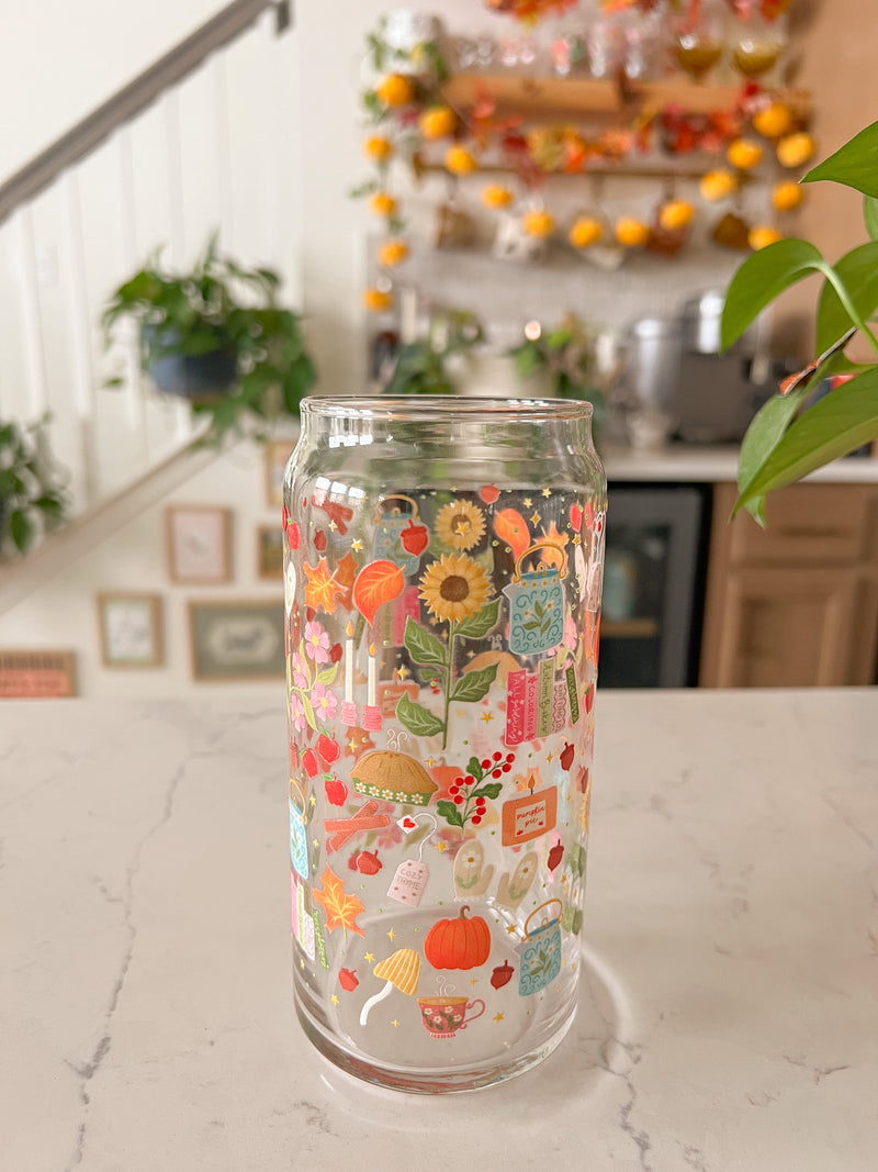 PREORDER 20oz Cozy Fall Cottage Glass