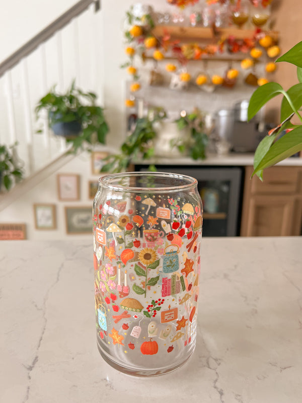 PREORDER 16oz Cozy Fall Cottage Glass
