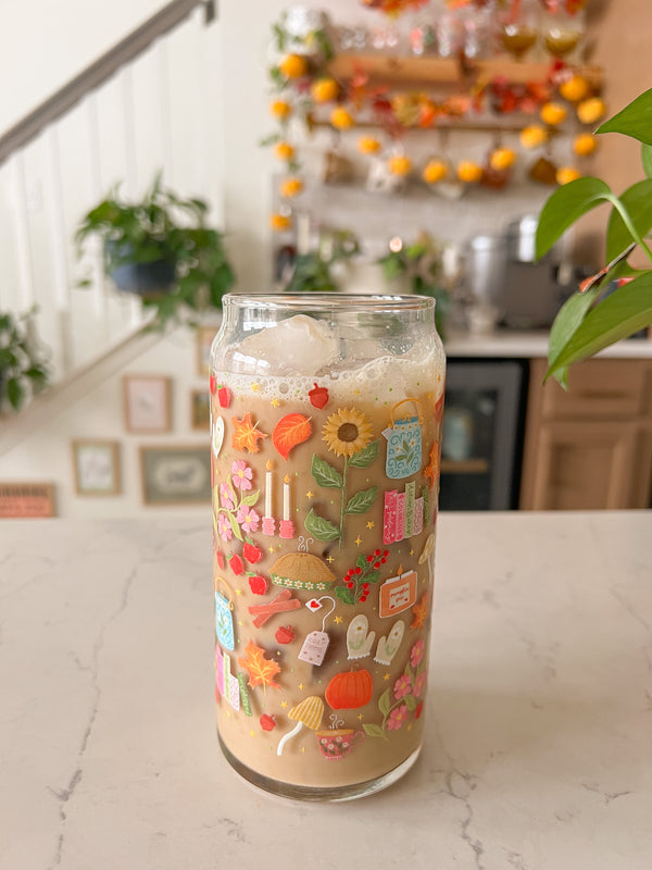 PREORDER 20oz Cozy Fall Cottage Glass