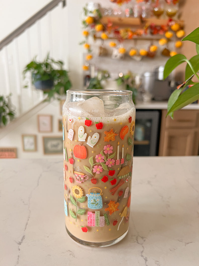 PREORDER 20oz Cozy Fall Cottage Glass