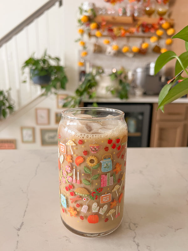PREORDER 16oz Cozy Fall Cottage Glass