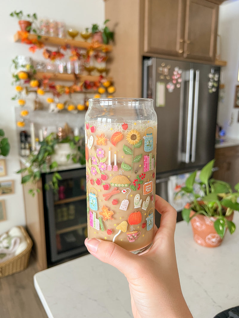 PREORDER 20oz Cozy Fall Cottage Glass