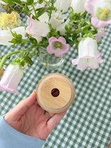 Flower Engraved Bamboo Lid
