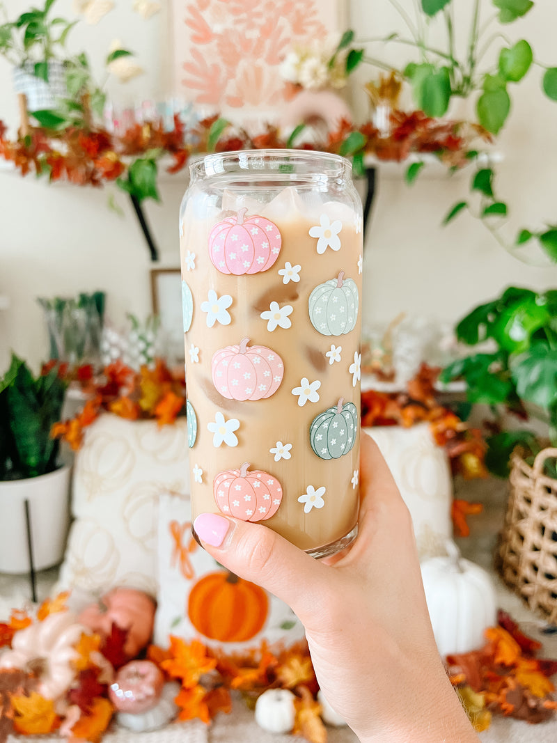 20oz Pastel Pumpkins Glass