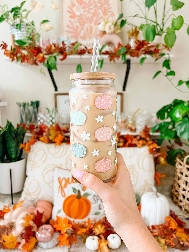 20oz Pastel Pumpkins Glass