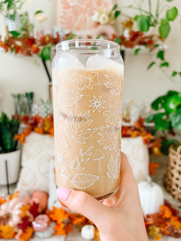 20oz Fall Leaves Glass