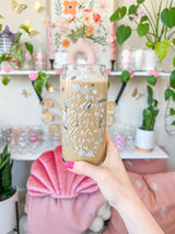 20oz Flower Quote Glass