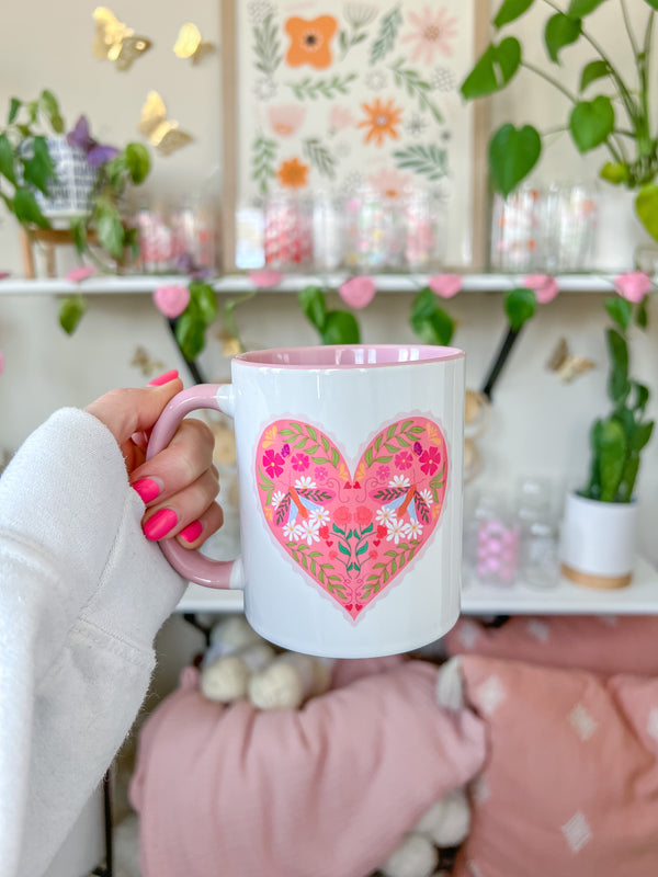 Floral Valentine's Mug 11oz