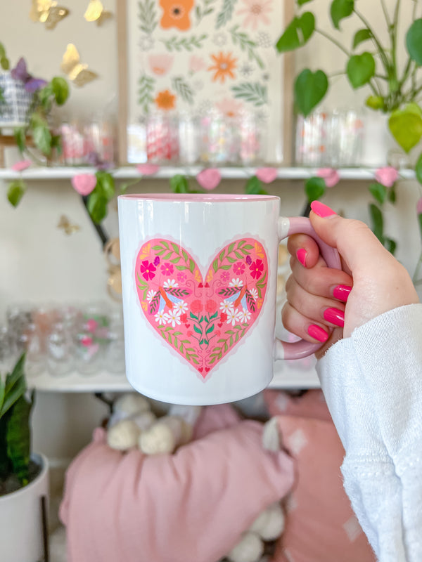 Floral Valentine's Mug 11oz