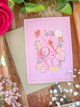 XO Garden Valentine Greeting Card