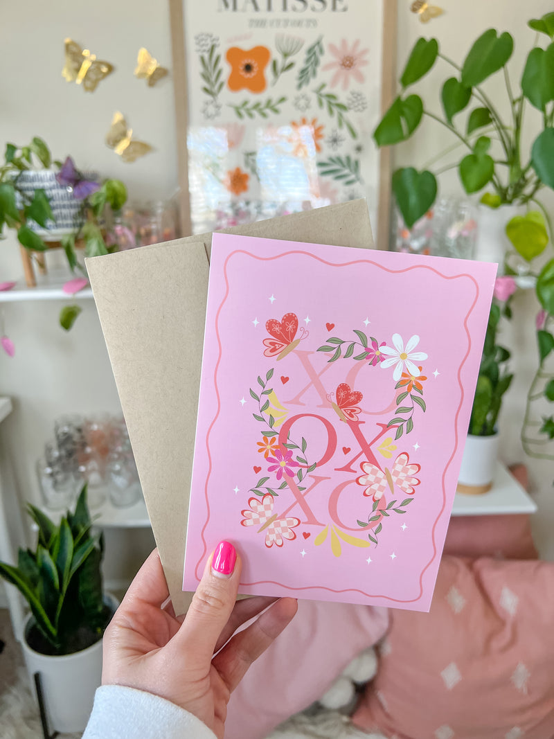 XO Garden Valentine Greeting Card