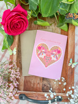 Floral Heart Valentine Greeting Card