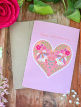 Floral Heart Valentine Greeting Card